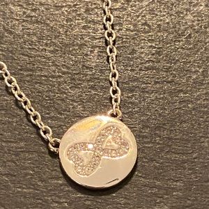 Vintage Sterling Silver (stamped and signed) infinity heart charm necklace 20 in